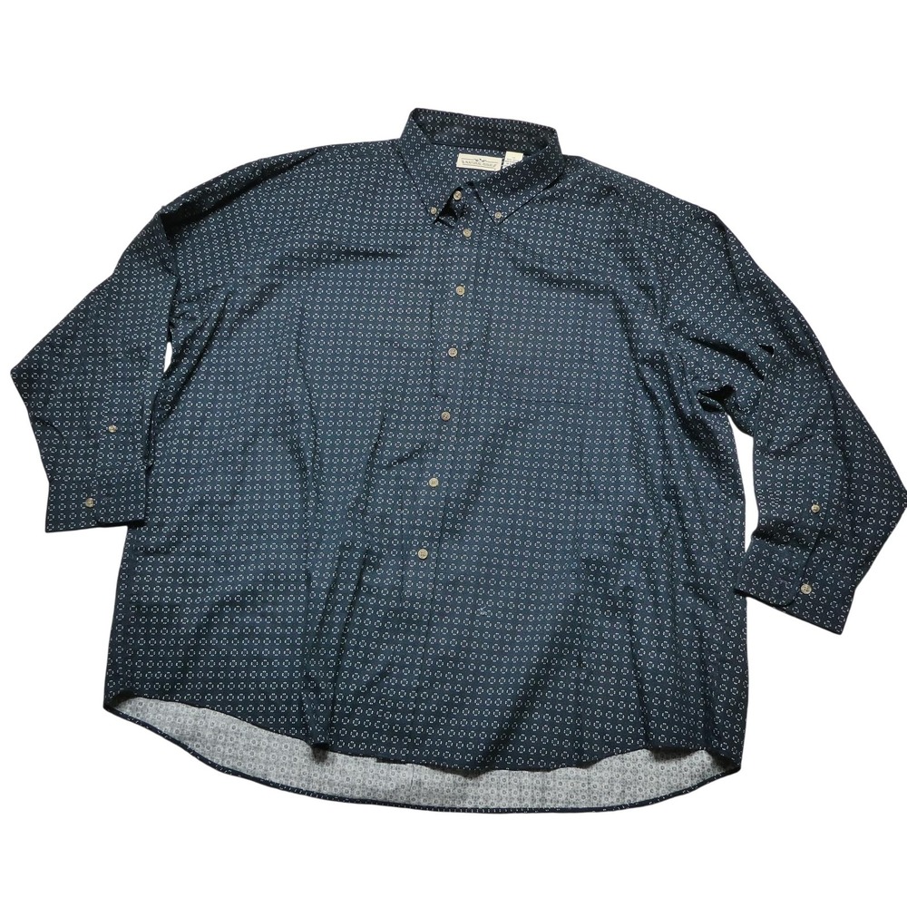 Natural Issue Shirt Mens 3XL Blue Geometric Long Sleeve Button Up Cotton Casual